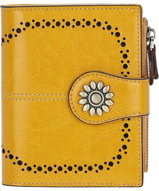 Lavemi Womens Leather Wallet Small Compact RFID Blocking Credit Card Case Purse with Zipper Pocket | Small, Compact, RFID Blocking, Zipper Pocket, Small, Compact