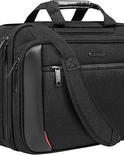 EMPSIGN Laptop Case Briefcase, 17.3 Inch Laptop Bag Expandable Messenger Bag for Men & Women Water Repellent, RFID Blocking Shoulder Bag Canvas Bag for Work, Business Travel