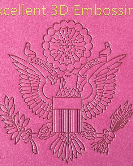 Passport Holder With Luggage Tag Cover Wallet RFID Blocking Leather Case Travel Essentials Accessories Travel Must Have(114#Pink)