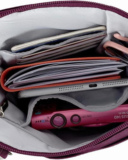 Travelon Anti-theft Classic Slim Double Zip Crossbody