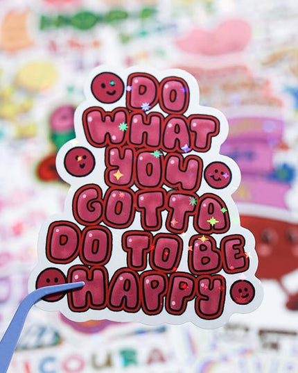 130 Pcs Motivational Holographic Stickers for Teens Adults - Inspirational Scrapbook Decals for Journaling, Waterproof Vinyl Mental Health Quotes for Laptops Bottles