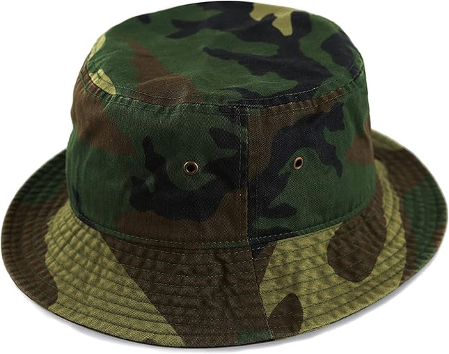 The Hat Depot Bucket Hat - Unisex 100% Cotton & Denim UPF 50 Packable Summer Travel Beach Sun Hat
