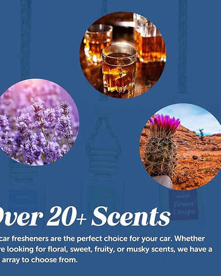 C&E Craft Co Hanging Car Air Freshener Diffuser 2 Pack, Long Lasting Fragrance Oil Car Freshener, Glass Bottle Auto Air Freshener, Made in USA (Flannel Pine)