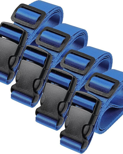 Vigorport Utility Straps Quick Release Nylon Backpack Accessory Bag Strap,Adjustable for Hiking,Travel,Outdoor Sports-4 Pack (Blue, 1" W-48 L)