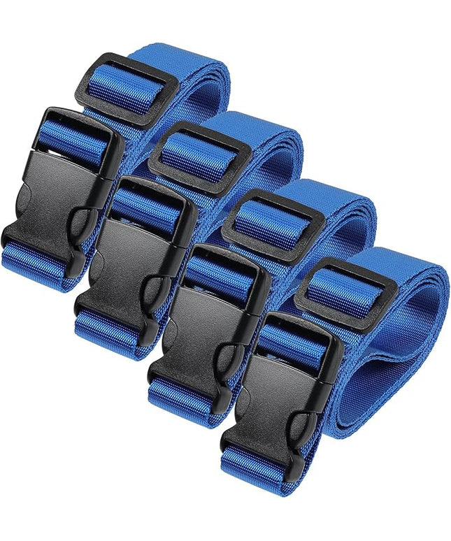 Vigorport Utility Straps Quick Release Nylon Backpack Accessory Bag Strap,Adjustable for Hiking,Travel,Outdoor Sports-4 Pack (Blue, 1" W-48 L)