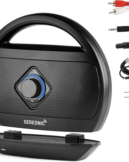 Portable Wireless TV Speakers - Ideal for TV Watching Without The Blaring Volume - Wireless Speakers Designed for Hard of Hearing, Elderly, and Seniors