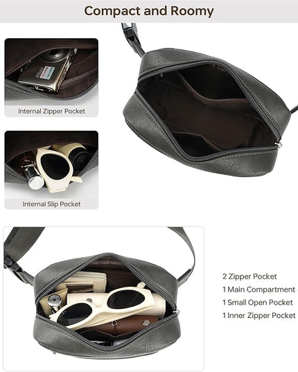 GOINSOUND Vegan Leather Men's Women's Outdoor Sports Waist Bag Fanny Packs with Adjustable Strap for Travel, Hiking, Climbing, Jogging, Hiking - Deep Grey