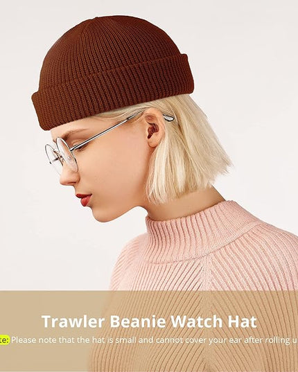 SATINIOR Trawler Beanie Watch Hat Roll-up Edge Skullcap Fisherman Beanie for Women Men