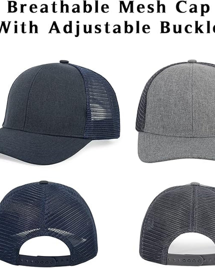 kozinu Unisex Trucker Hats Blank Mesh Snapback Hats Sport Plain Baseball Caps Adjustable Fitted Hat