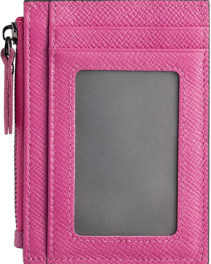 ilovever Slim Wallet for Women Small Leather RFID Blocking Credit Card Holder Minimalist Front Pocket Wallet with Coin Purses & Pouches,RoseRed