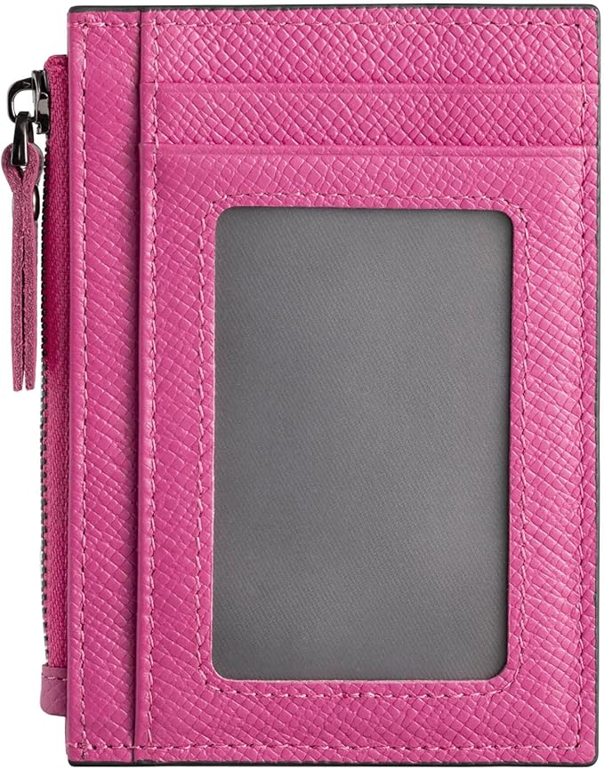ilovever Slim Wallet for Women Small Leather RFID Blocking Credit Card Holder Minimalist Front Pocket Wallet with Coin Purses & Pouches,RoseRed