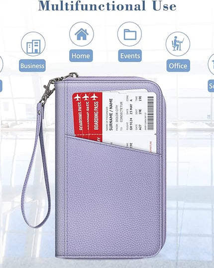 Fintie Family Passport Holder Wallet, RFID Blocking Travel Document Organizer Clutch Bag Credit Cards Case Cover for Women Men