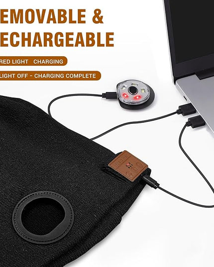 LED Beanie Hat with Bluetooth-Tech Gifts for Men and Women, Wireless Hat Beanie Cap Headlamp Music hat
