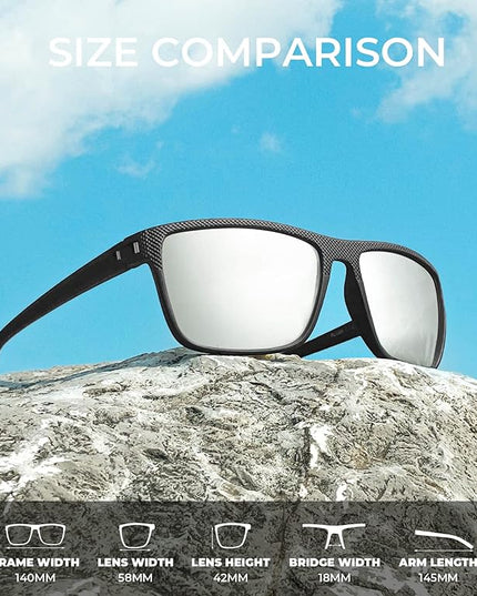 KALIYADI Polarized Sunglasses for Men, Lightweight Sun Glasses with UV Protection for Driving Fishing Golf