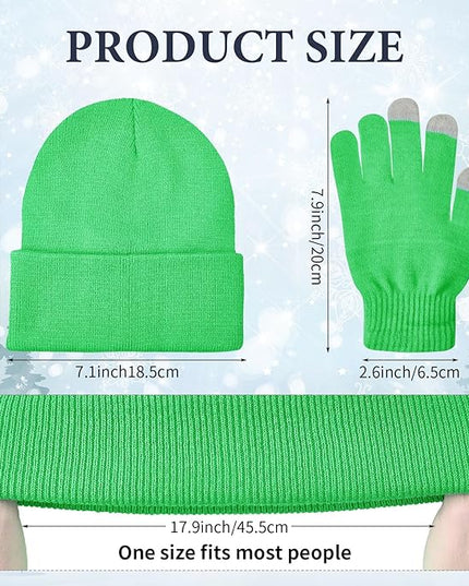 48 Pcs Bulk Winter Knit Beanies Gloves Men Women Warm Beanie Touchscreen Gloves Set Cozy Winter Accessories
