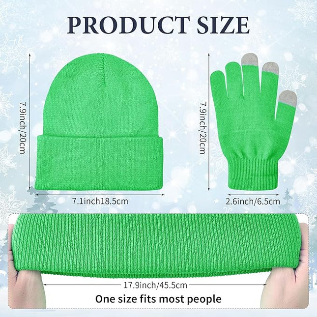 48 Pcs Bulk Winter Knit Beanies Gloves Men Women Warm Beanie Touchscreen Gloves Set Cozy Winter Accessories