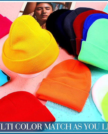 Yahenda 48 Pack Knit Beanies Hats Winter Beanie Hats Warm Knitted Cuffed Skull Cozy Cap for Men Women Unisex