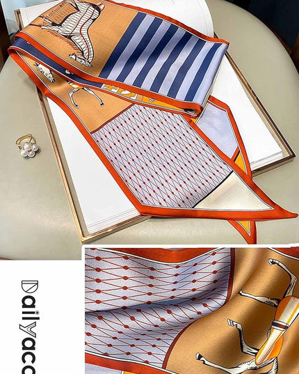 Dailyacc Hair Scarf for Women Fashion Silky Satin Headscarf Wrap Breathable Lightweight Neck Scarves For Handbag
