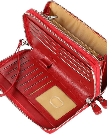 Lavemi Small Compact Women Wallet RFID Blocking Genuine Leather Bifold Purse with ID Windows