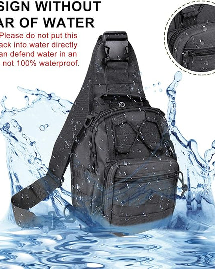 Qcute Tactical Backpack, Waterproof Military Cross-body Molle Sling Shoulder Backpack Chest Bag for Outdoor Every Day Carry