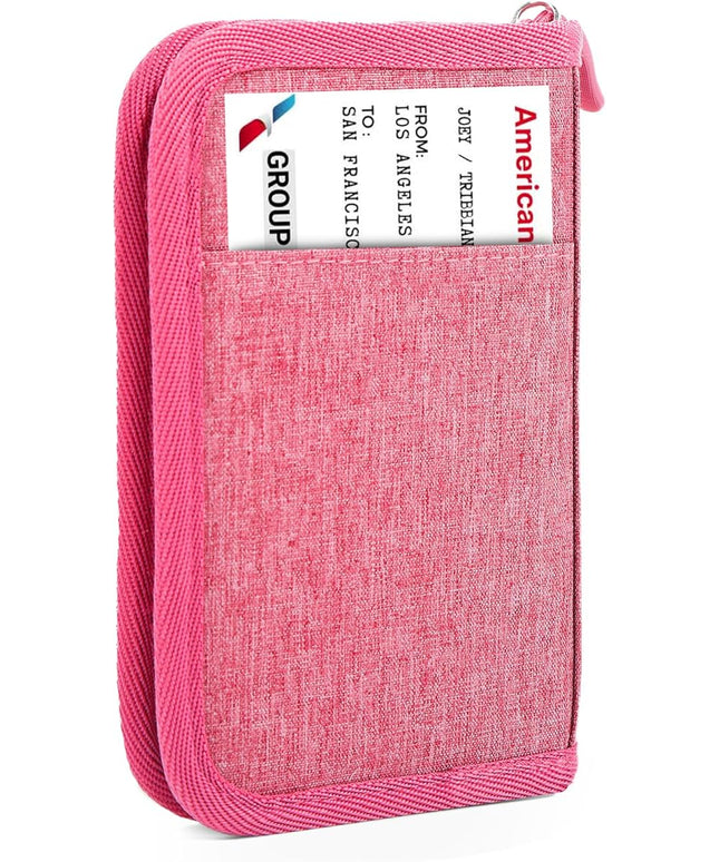 Single Passport Holder for Travel, RFID Travel Document Organizer for Women Waterproof Passport Wallet Men Portable Case for Cards, Boarding Pass, ID, Money, Tickets with Zipper