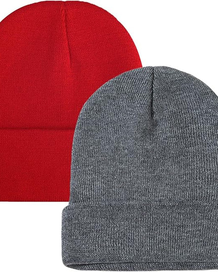 ZOORON 1&2 Pack Beanie for Men Women Slouchy Beanie Hats Winter Knit Caps Soft Ski Hat Unisex