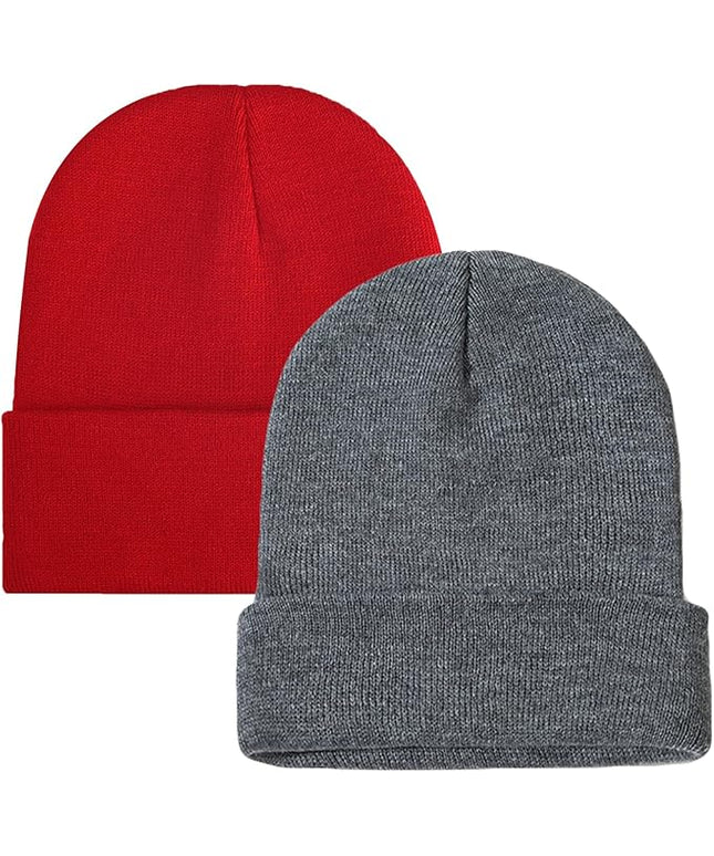 ZOORON 1&2 Pack Beanie for Men Women Slouchy Beanie Hats Winter Knit Caps Soft Ski Hat Unisex