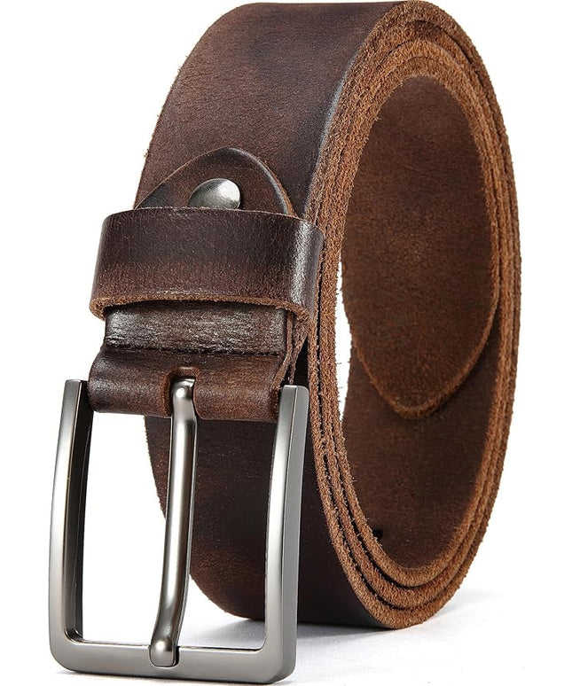 DOOPAI Men's Genuine Leather Casual Belt -Full Grain Leather Belt for Men- 1.5" Handmade Jeans Belt with Gift Box