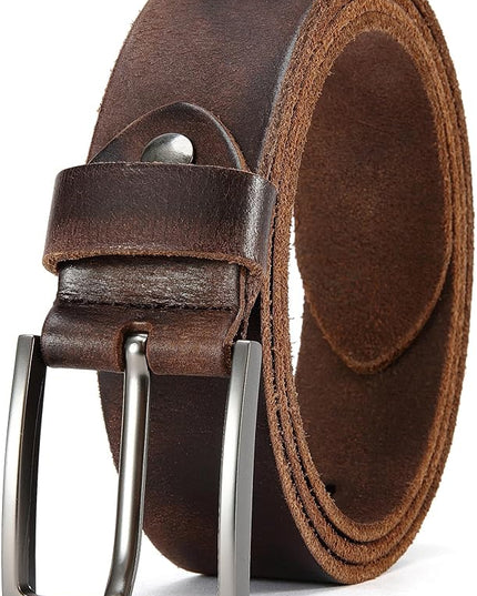 DOOPAI Men's Genuine Leather Casual Belt -Full Grain Leather Belt for Men- 1.5" Handmade Jeans Belt with Gift Box