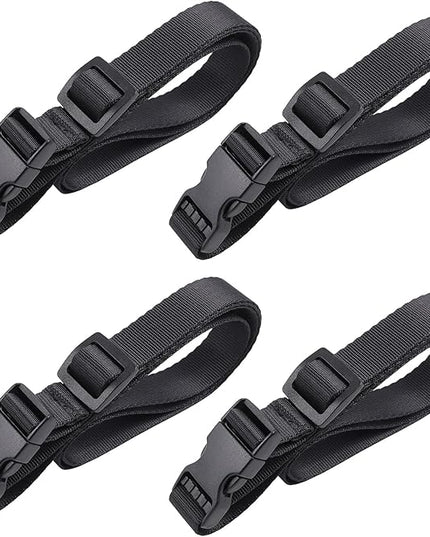Vigorport Utility Straps Quick Release Nylon Backpack Accessory Bag Strap,Adjustable for Hiking,Travel,Outdoor Sports-4 Pack (Black, 0.75" W-24 L)