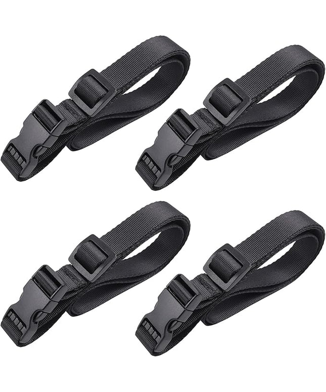 Vigorport Utility Straps Quick Release Nylon Backpack Accessory Bag Strap,Adjustable for Hiking,Travel,Outdoor Sports-4 Pack (Black, 0.75" W-24 L)
