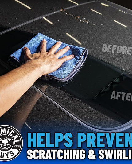 Chemical Guys Professional Grade Premium Microfiber Towels for Cars, Blue, 16" x 16", Ultra-Soft and Scratch-Free Car Detailing Cloths for Trucks, Motorcycles, and More - 12 Pack