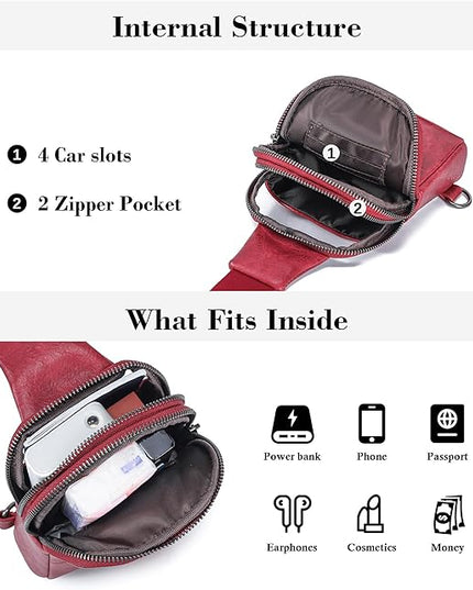 INICAT Sling Bag for Women Touchscreen Small Crossbody Cell Phone Purse Fanny Pack