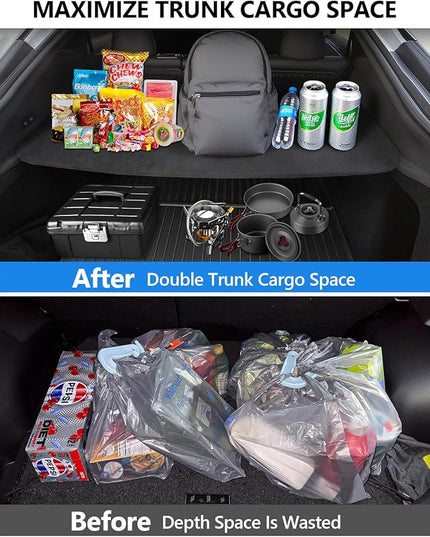 for Tesla Trunk Cargo Cover Model Y Juniper 2025 2026 Trunk Storage Board Model Y Accessories Storage Dividers Layered Partition Board Shield Shade Anti-Spy Luggage Privacy