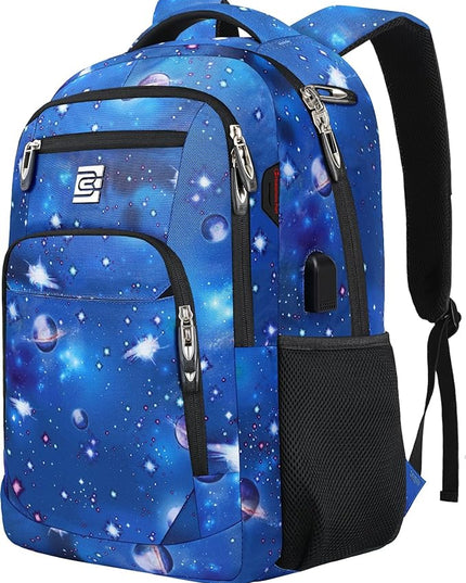 Laptop Backpack,Business Travel Anti Theft Slim Durable Laptops Backpack with USB Charging Port,Water Resistant College Computer Bag for Women & Men Fits 15.6 Inch Laptop and Notebook-Dreamy Blue