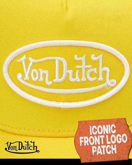 Von Dutch Unisex Trucker Hat - Curved Bill Mesh Back Retro Classic Adjustable Snapback Baseball Cap for Men and Women