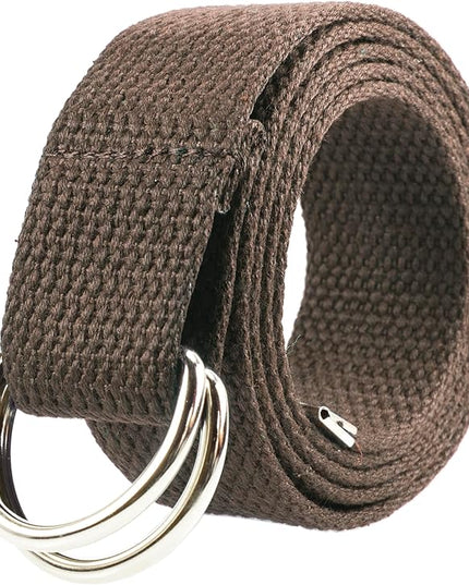 Gelante Canvas Web D Ring Belt Silver Buckle Military Style for men & women 1 or 3 pcs