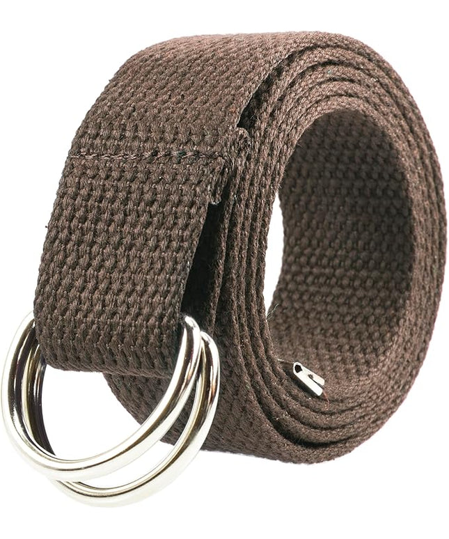 Gelante Canvas Web D Ring Belt Silver Buckle Military Style for men & women 1 or 3 pcs