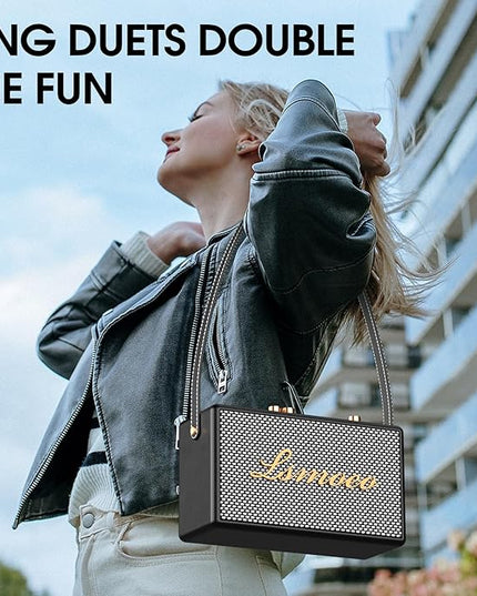 Karaoke Machine for Adults,2 Wireless Microphones for Karaoke Speaker, Portable Microphone and Speaker Support Four-Channel Microphone Expansion for Home Party,Picnic,Car,Indoor/Vintage Gifts