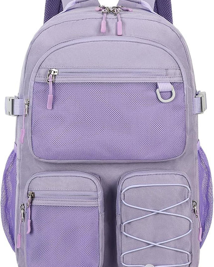 Lohol Water Resistant Backpack with Mulitiple Pockets for Travel Outdoor College, 15.6 inch Laptop Bookbag for Girl and Women (Purple)