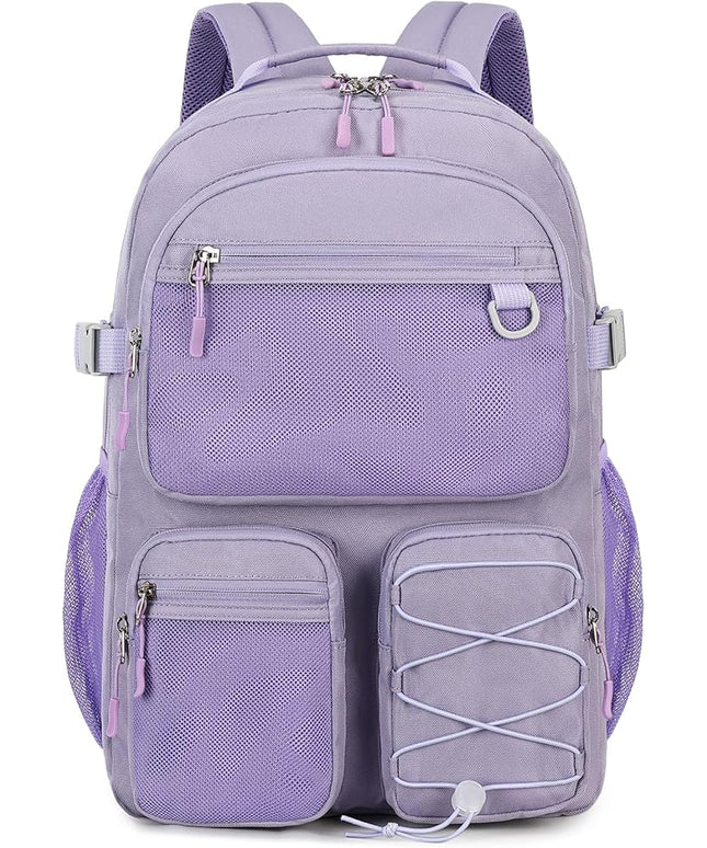 Lohol Water Resistant Backpack with Mulitiple Pockets for Travel Outdoor College, 15.6 inch Laptop Bookbag for Girl and Women (Purple)