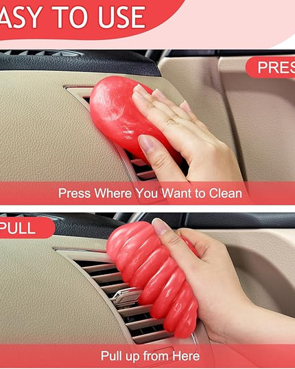Car Cleaning Gel Car Cleaning Putty Car Putty Car Interior Cleaner Car Slime Car Detailing Kit Car Accessories Gifts for Men Women Stocking Stuffers Red