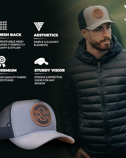 Urban Effort Mesh Back Cap - for Men and Women Baseball Hat 5-Panel Trucker Hat - Great Snapback Closure for Hunting & Hiking