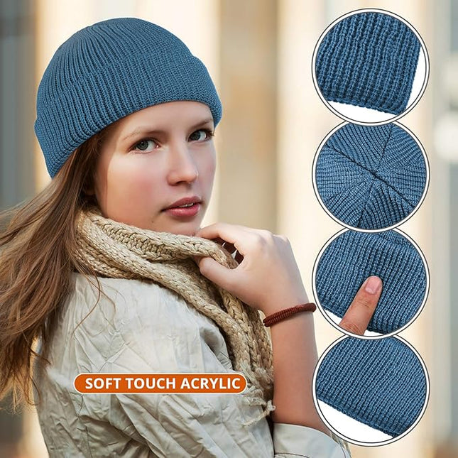 SATINIOR Trawler Beanie Watch Hat Roll-up Edge Skullcap Fisherman Beanie for Women Men