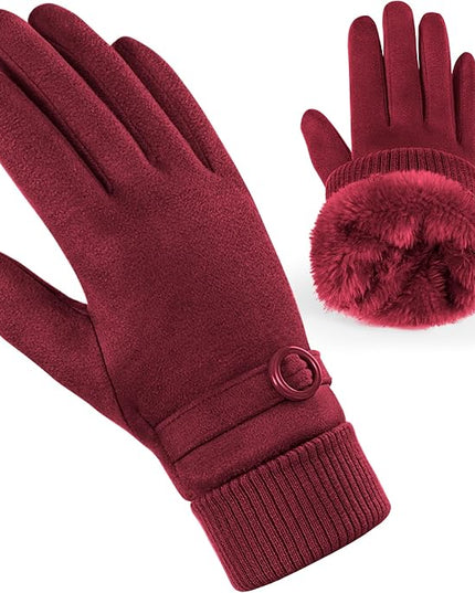 Cold Weather Womens Gloves, Winter Gloves for Women Thermal Warm Fleece Lined, Touchscreen Gloves for Christmas Gifts