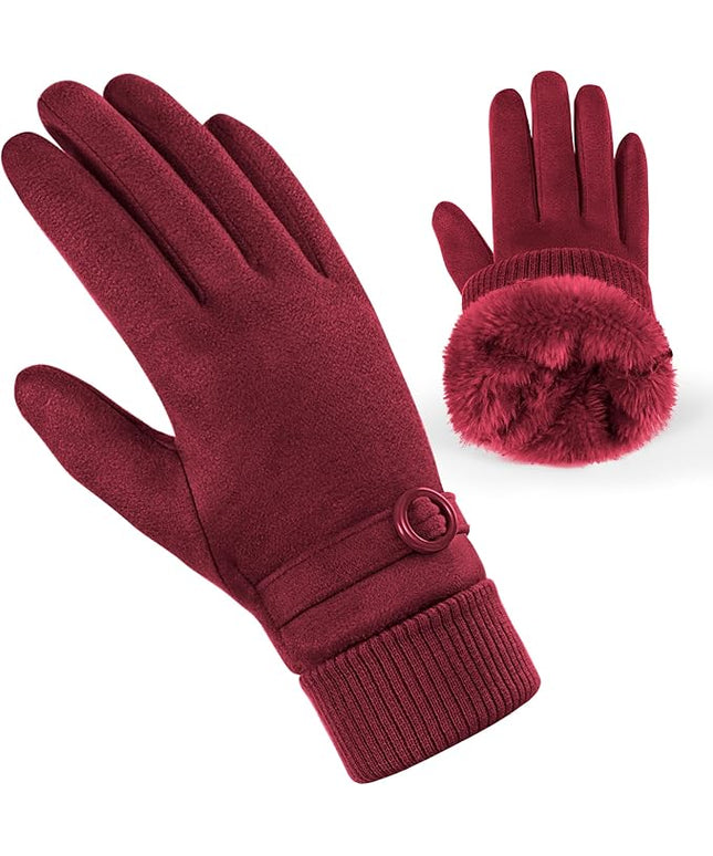 Cold Weather Womens Gloves, Winter Gloves for Women Thermal Warm Fleece Lined, Touchscreen Gloves for Christmas Gifts