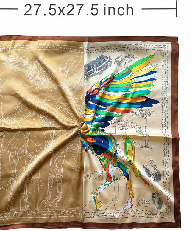 Head Bandanas Scarf for Women Silk Satin Hair Scarf Lightweight Vintage Fashion Square Neck Scarves Gift