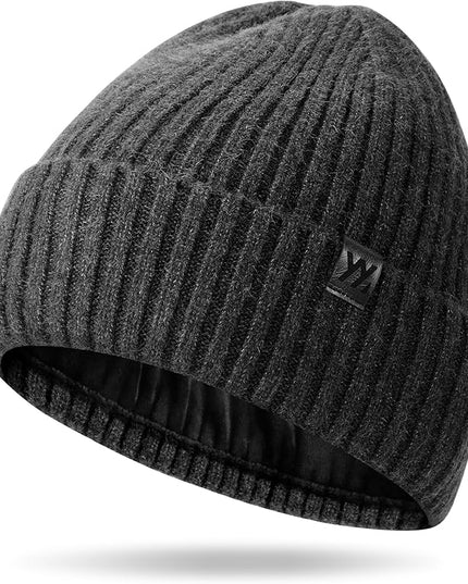Winter Beanie Hat for Men & Women, Fleece Lined Thermal Knit Hat Ski Beanie Skull Cap Cuffed Cap for Cold Weather