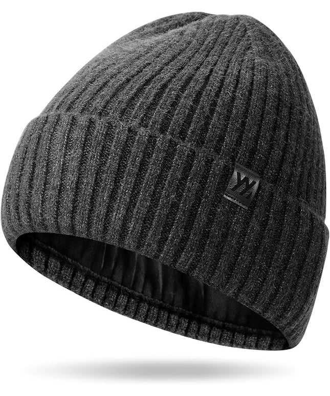 Winter Beanie Hat for Men & Women, Fleece Lined Thermal Knit Hat Ski Beanie Skull Cap Cuffed Cap for Cold Weather