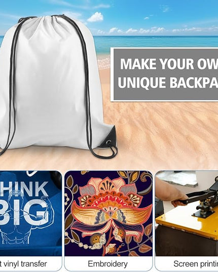 KUUQA 20 Pcs Drawstring Backpack Sport Bags String Bag Sack Cinch Gym Backpack Bulk for School Gym Sport or Traveling，Colorful